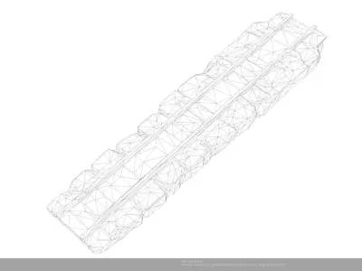 Stylized Railway Track - AI Low-poly 3D model
