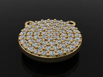 ROUND CLUSTER STUD PENDANT 1MM LARGE SIZE 3D print model