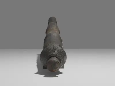 Cannon Statue Low-poly 3D model