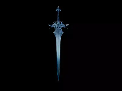 The dusty Frost Sword Low-poly 3D model