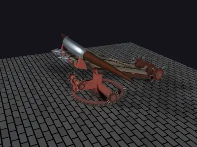 Medieval Ballista Turret Low-poly 3D model