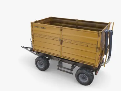 Agro trailer V4 Low-poly 3D model