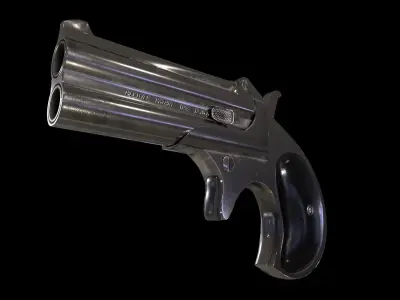Remington Double Derringer Model 95 Low-poly 3D model