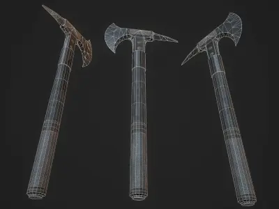 Modern Axe 02 Low-poly 3D model