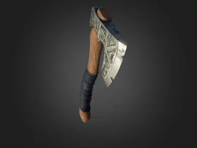Stylized Game-Ready Axe Low-poly 3D model