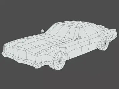 Classic 1970s American Coupe Car 3D model