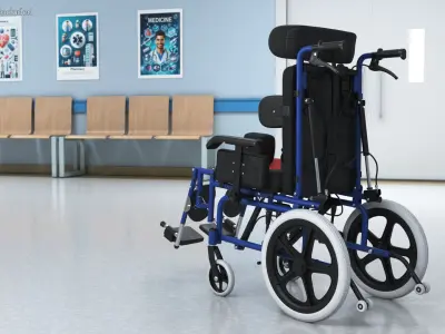  Pediatric Cerebral Palsy Wheelchair Reclining Rigged 