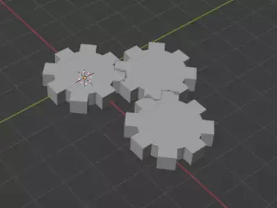 Spinning gears for animation Low-poly 3D model