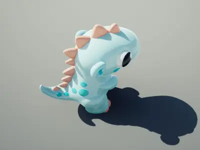 Cute Dino Toy Low-poly 3D model