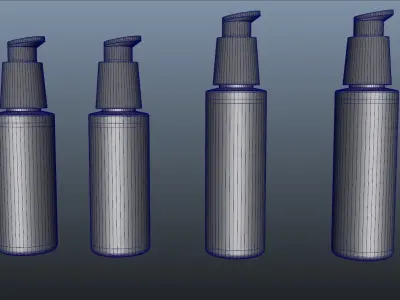 cosmetic bottles 3d model Free low-poly 3D model
