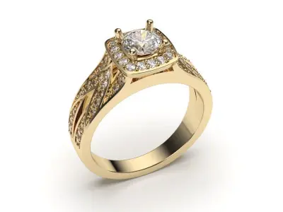 solitaire with ring sizes  8 part S102 3D print model
