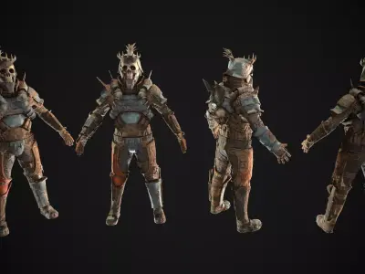 Skull armor 5 Low-poly 3D model