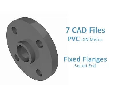 PVC Fixed Flanges - Socket End -  Free 3D model