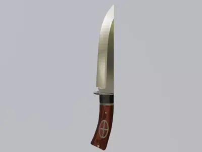 Hunting knife 3D model 2