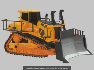 Hydraulic bulldozer tracked construction site vehicles 3D Model Pack