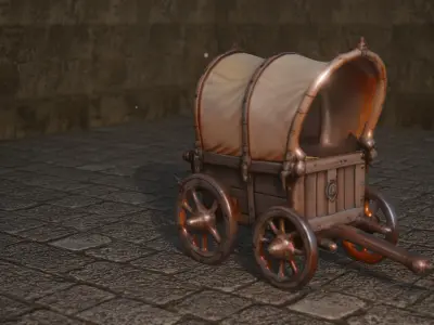 Medieval Cart 3D model shop
