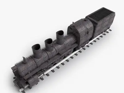 Locomotive rusty steam 3D model