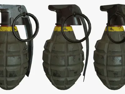 Grenade Low-poly 3D model 11