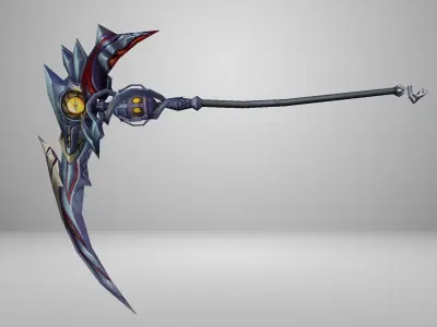 Futuristic Scythe Low-poly 3D model 7