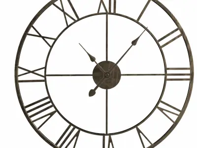 Vintage Roman Numeral Wall Clock 3D model