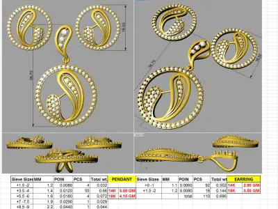 50 PLUS Pendent Set 3D print model