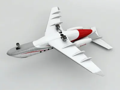  Bombardier Challenger 300 Aircraft Low-poly 3D model