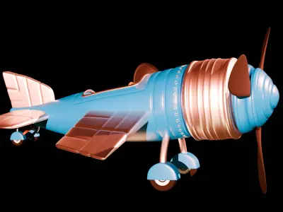 Cartoon Airplane 3D model get