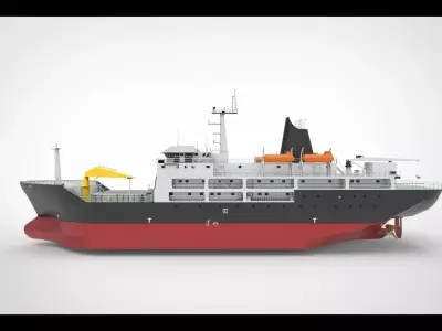 cargo passanger  shipI 3D model