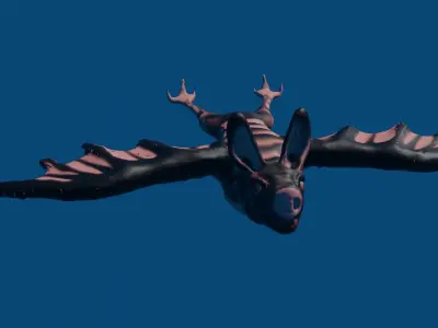BAT 3D flying in sky Free 3D model