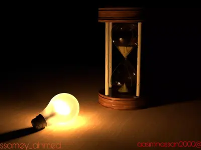 Low poly sand watch Free 3D model