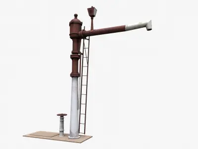 3D Railroad Water Pump  Low-poly 3D model
