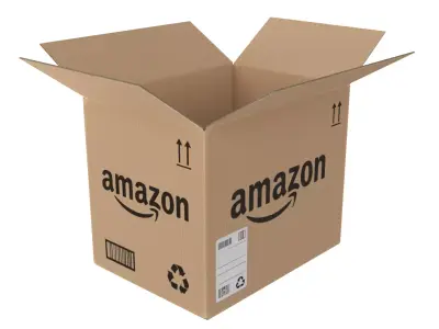 cardboard box Amazon and empty rigged animations Low-poly 3D model