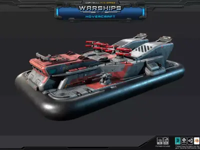 WARSHIPS - Hovercraft  Low-poly 3D model