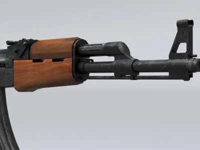 AKM assault rifle - 3D AK 47 Low-poly model Low-poly 3D model