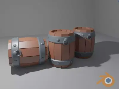 Barrel Low Poly 3D model