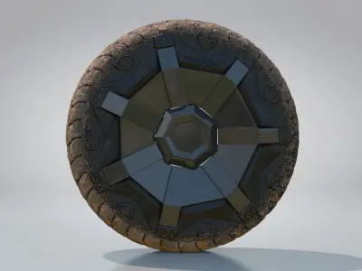 Dirty Tesla Cybertruck Wheel Low-poly 3D model