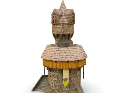Medieval Building 60 Church Low-poly 3D model