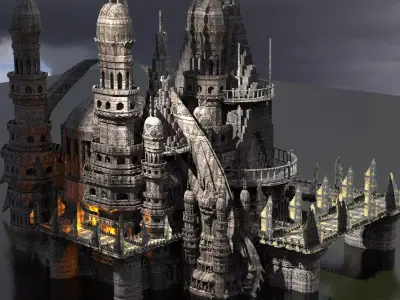 Desert Temple Ruler castle 1 3D model