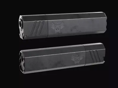 SilencerCo Osprey 9 9x19mm suppressor Low-poly 3D model
