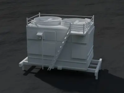 Two Industrial air conditioning Low-poly 3D model