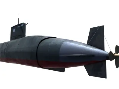 Preveze Class Submarine 209 Type 1400 Low-poly 3D model