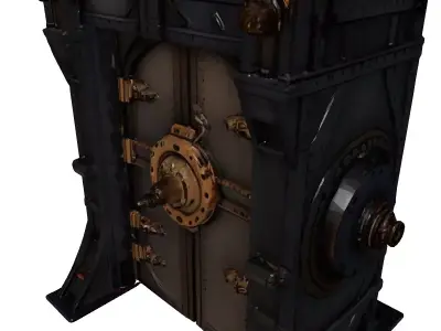 Industrial Heavy Vault Door 3D model