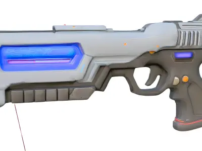 Gun 3d Model  Low-poly 3D model