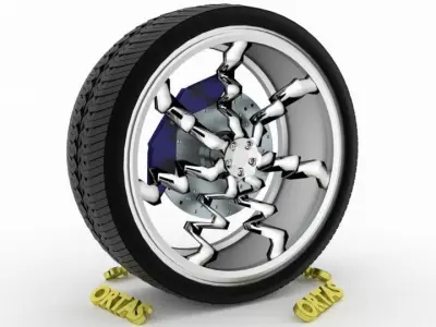 ORTAS CAR WHEEL RIM 112 GAME READY WHEEL RIM TIRE 3D model