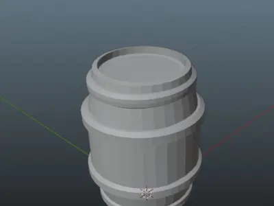 Barrel wooden Free low-poly 3D model order