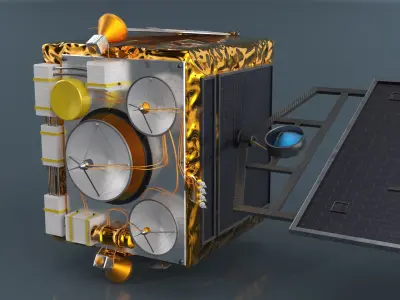INSAT Communication Satellite Folded 3D model