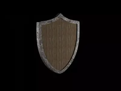 Wooden Shield Low-poly 3D model purchase