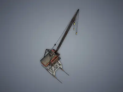 Port Crane Low-poly 3D model