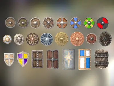 Fantasy Armory - Basic Shield Collection Vol01 Low-poly 3D model