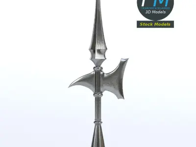 Medieval halberd 2 3D model